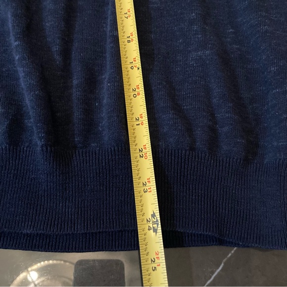 J.CREW 100% Cotton Men's Navy Blue V-Neck Sweater Size Small Preppy 90S Pullover - Picture 11 of 11